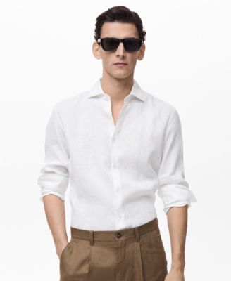 MANGO - Men's 100% Linen Slim-Fit Shirt