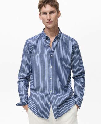 MANGO - Men's 100% Cotton Slim-Fit Shirt