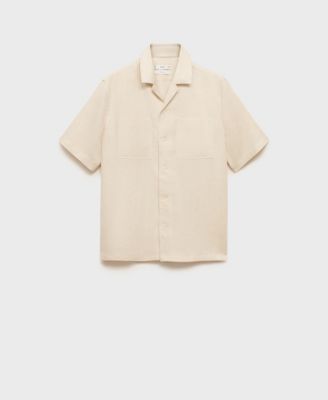 Men's Linen Bowling-Collar Shirt
