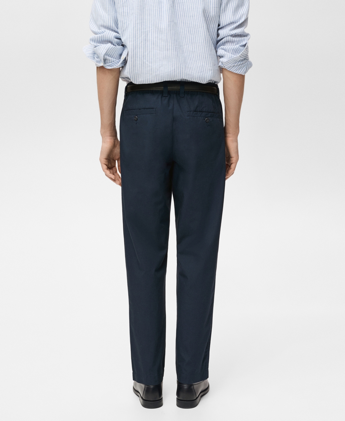 Mango Men's Adjustable Drawstring Cotton Pants In Blue