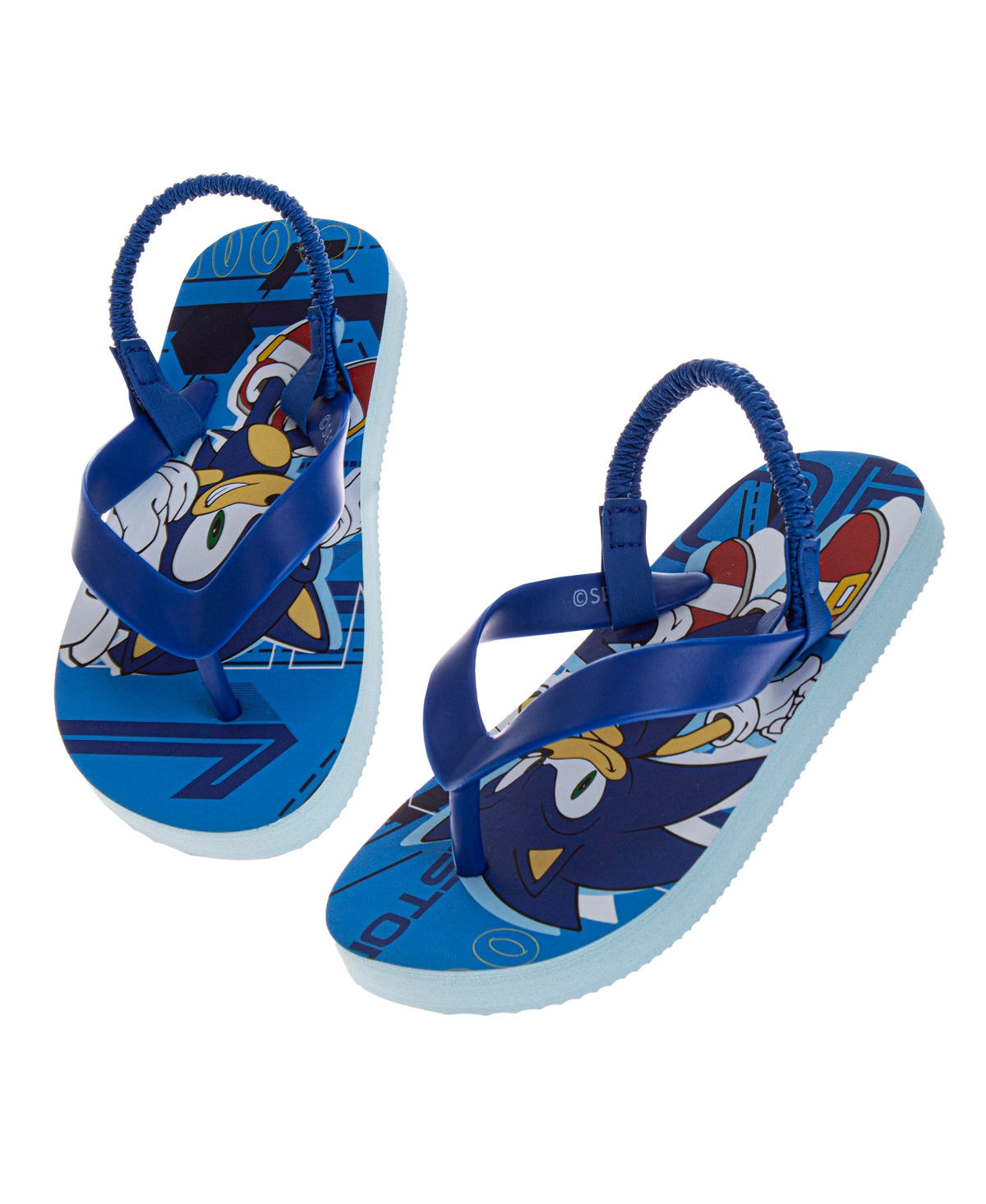 Sonic The Hedgehog Toddler Boys Slip On Flip Flop Slippers In Blue