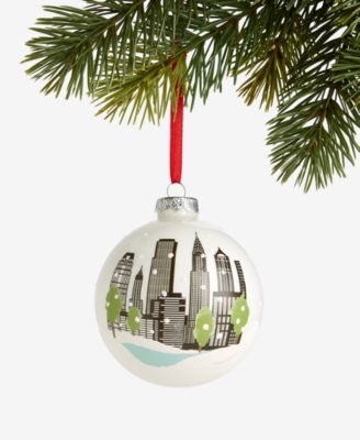 New York City Glass Skyline Ball Ornament, Macy's Exclusive