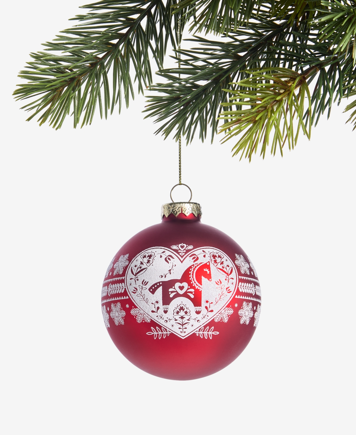 Holiday Lane Nordic Wonderland Folk Ball Ornament, Macy's Exclusive In Transparent
