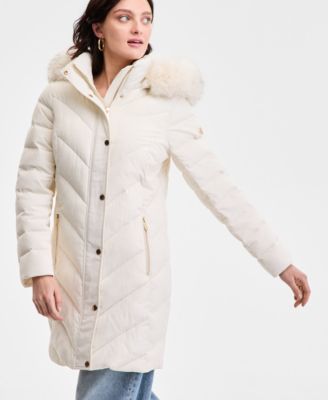 Women's Faux-Fur-Trim Hooded Puffer Coat, Exclusively at Macy's