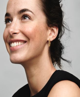 Gold-Plated Moments Charm Hoop Earrings