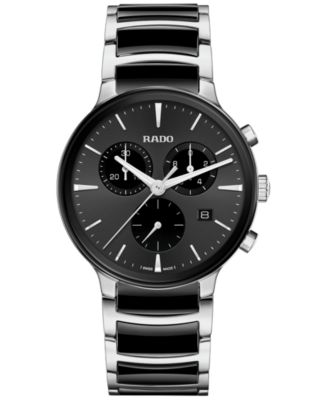 Rado Unisex Swiss Chronograph Centrix Black Ceramic & Stainless