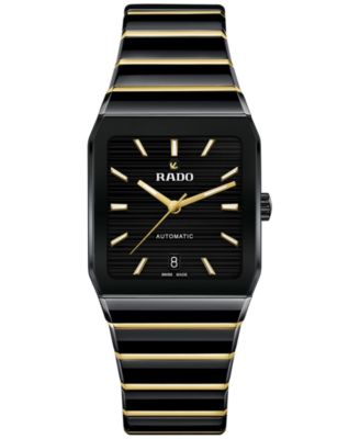 Rado - Unisex Swiss Automatic Anatom Gold PVD Stainless Steel & Black Ceramic Bracelet Watch 33mm