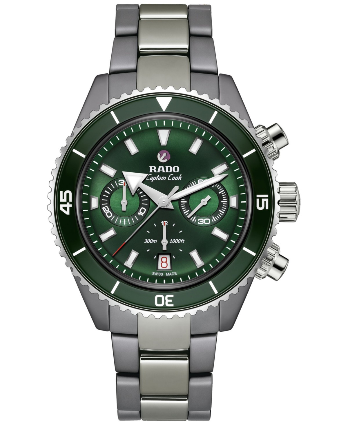 Мужские швейцарские часы-хронограф Rado Automatic, керамика и титан, 43мм — фото 1