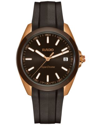 Rado - Men's Swiss HyperChrome Brown Rubber Strap Watch 42mm