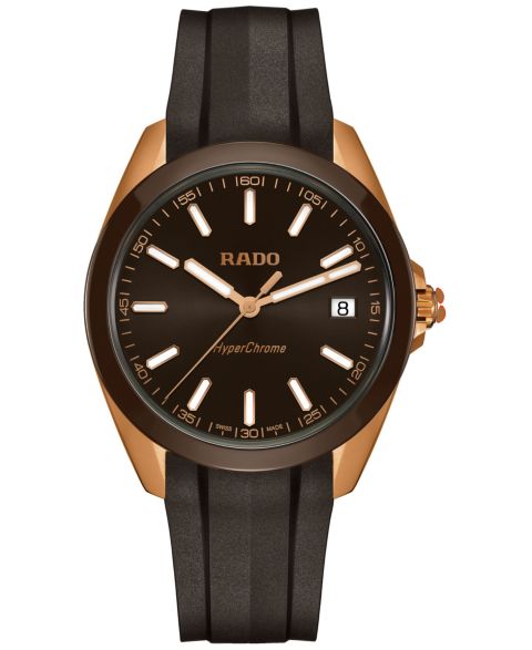 Мужские часы Rado Swiss HyperChrome Brown Rubber Strap Watch 42mm