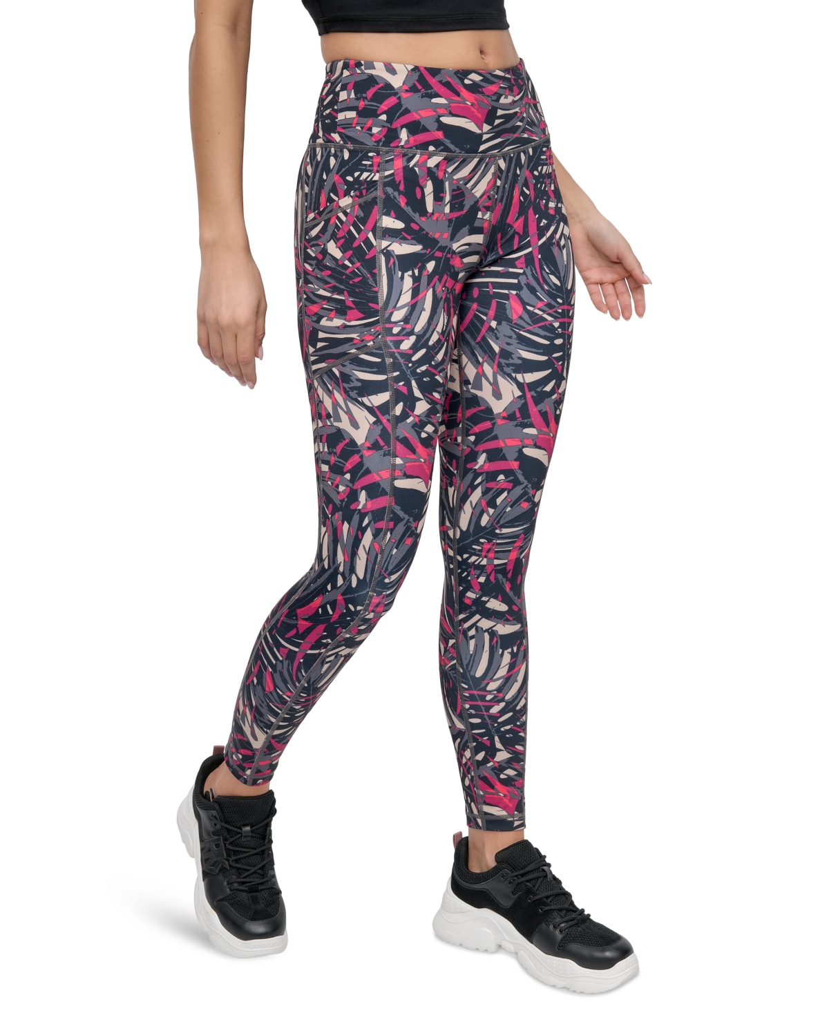 Dkny Sport Women's Printed High-waist 7/8 Tights