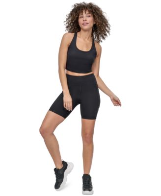 Women's Rhinestone-Logo Pocket Bike Shorts