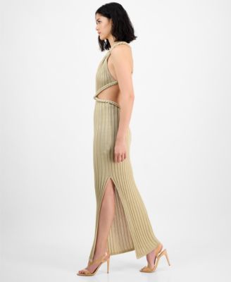 Women's Surplice Sleeveless Ribbed Knit Dress