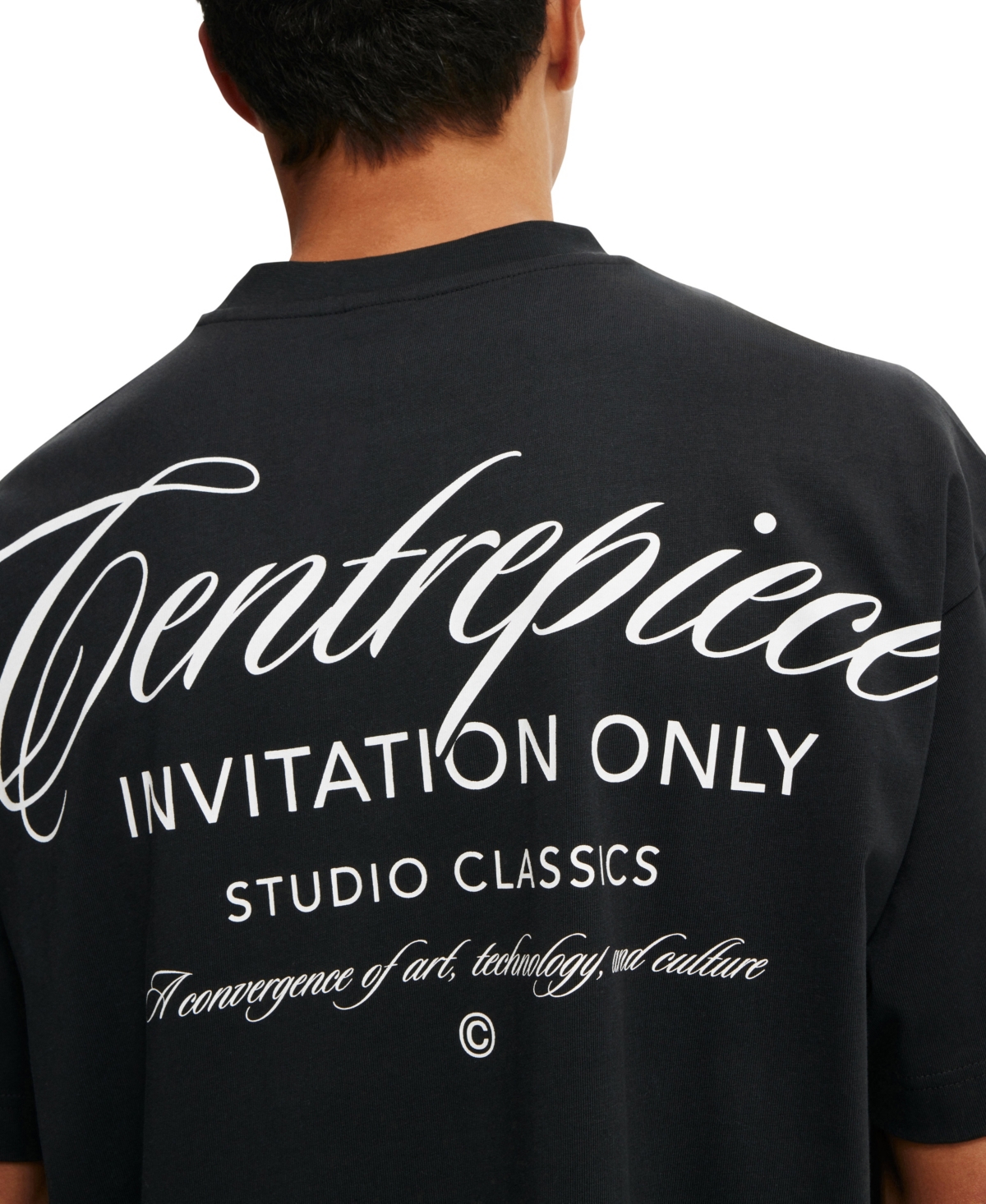 Shop Cotton On Men's Box Fit Text T-shirt In Black,centerpiece