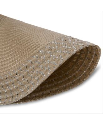 Sparkles 15" Round Woven Placemats Set of 6 - Durable, Reversible & Non-Slip Table Mats