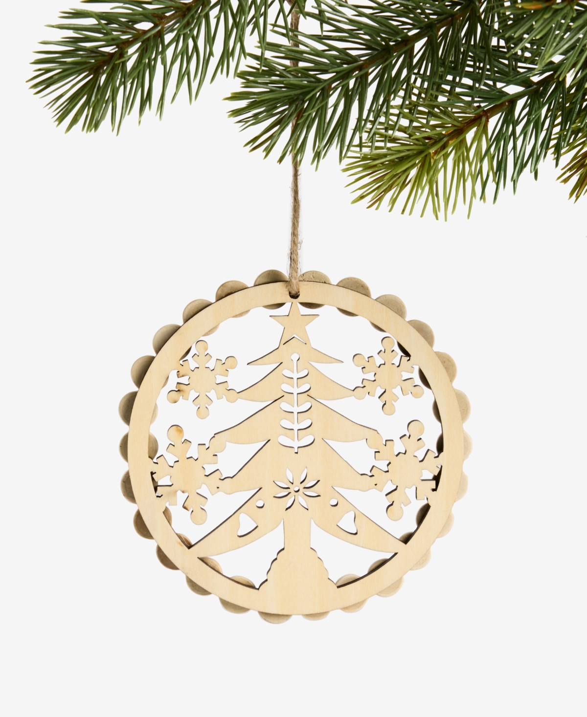 Holiday Lane Nordic Wonderland Wooden Tree Ornament, Macy's Exclusive In Transparent