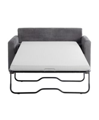 53.3" Corduroy Danson Convertible Loveseat with Charging Port