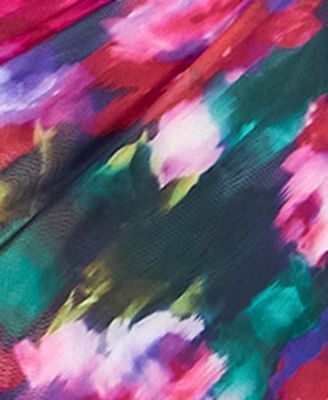 Juniors' Printed Strapless Midi Dress