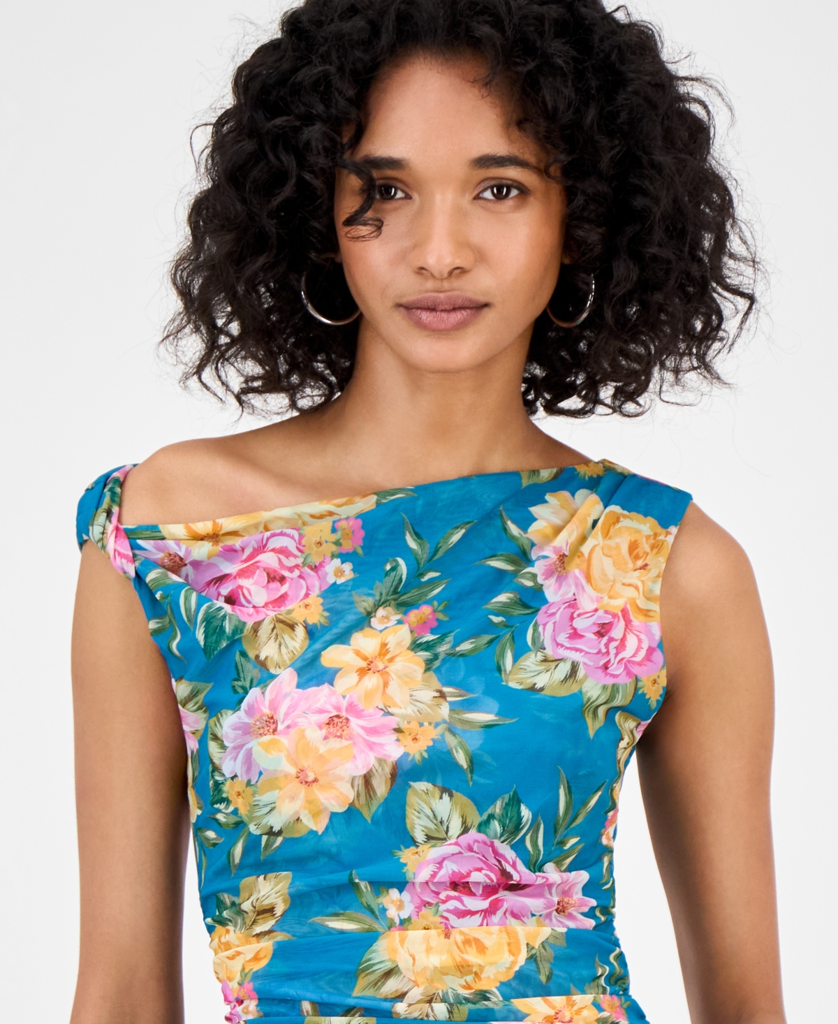 Guess Women's Mirin Floral-print Off-the-shoulder Top