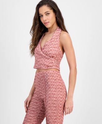 Women's Naleny Faux-Wrap Knit Halter Top