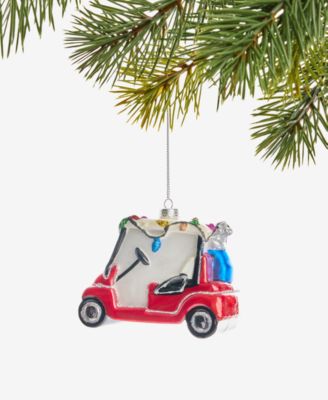 Sports Glass Santa's Golf Cart Ornament, Macy's Exclusive