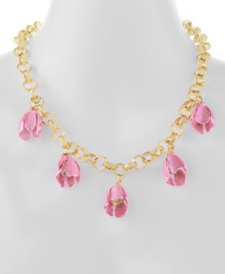 Faux Stone Garden Glam Statement Tulip Bib Necklace