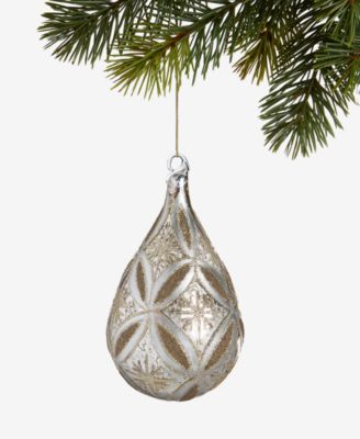 Holiday Lane - Blessed Gold-Tone Glass Drop Ornament