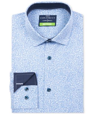 blue flower dress shirt Con.Struct Men's Blue Floral Performance Dress Shirt, Navy / S14-14.5 32/33 / Slim main image 0
