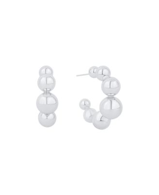 Graduated Ball C Hoop Earrings