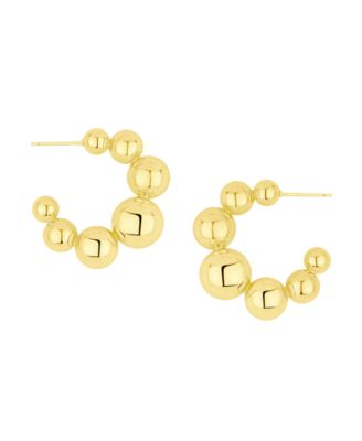 Graduated Ball C Hoop Earrings