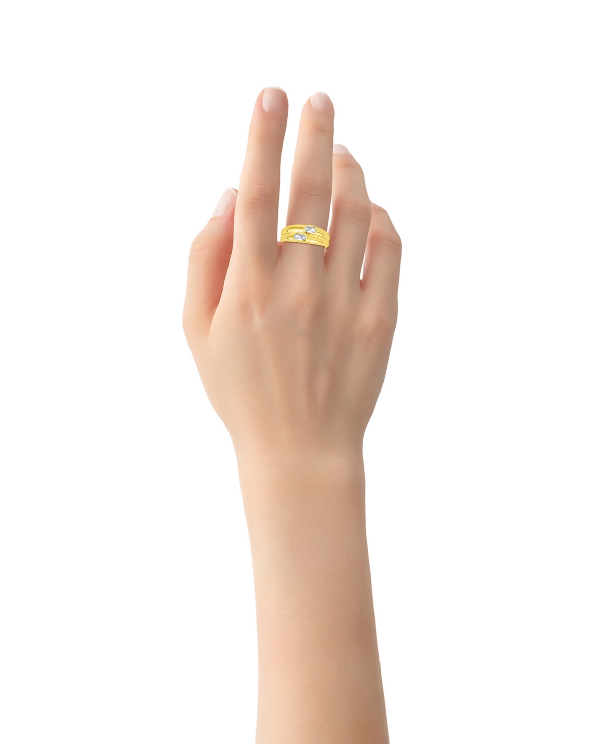 And Now This Cubic Zirconia Double Stone Ring