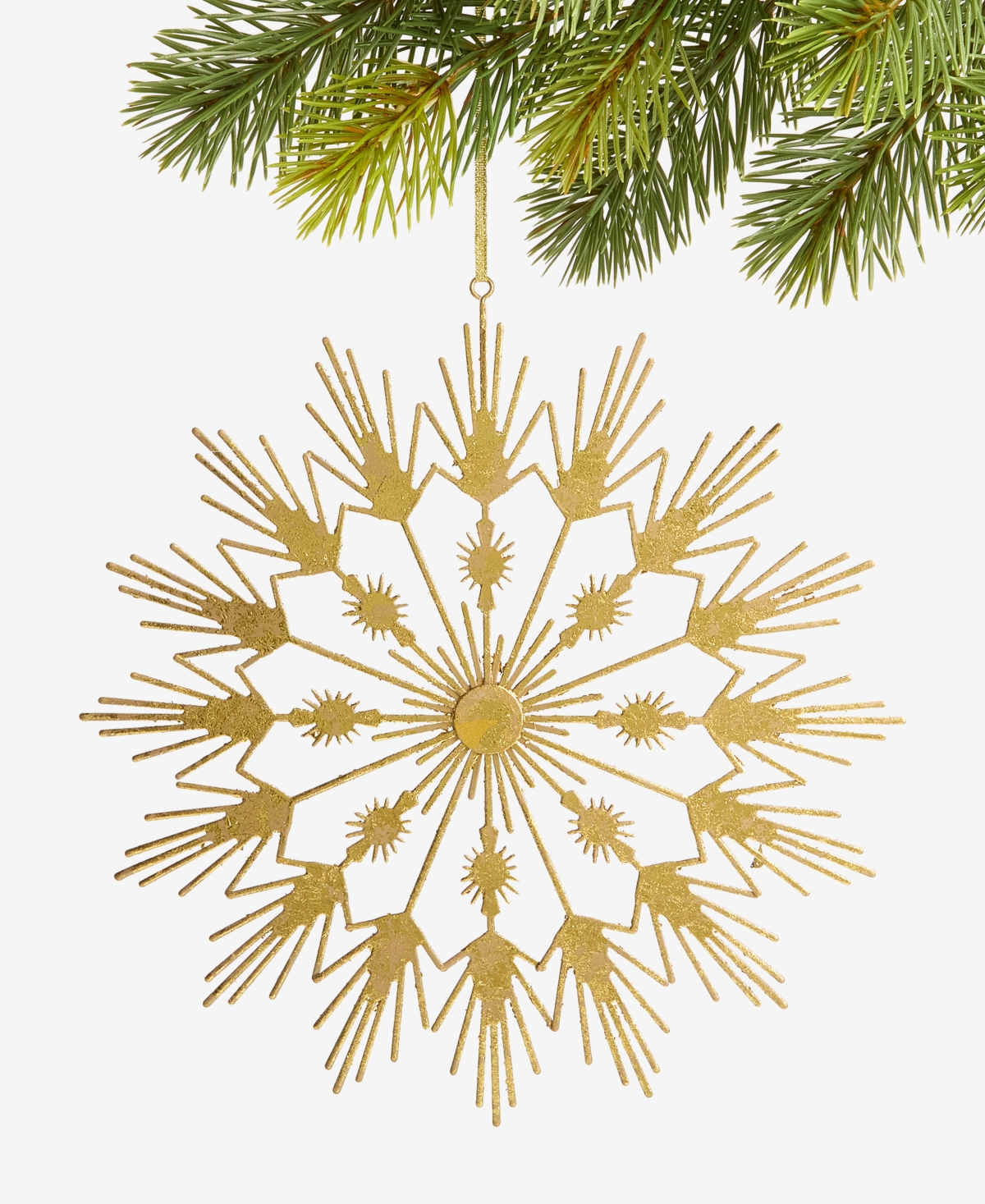 Holiday Lane Enchanted Forest Gold Starburst Ornament, Macy's Exclusive