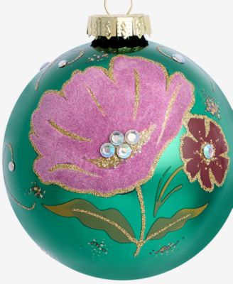 Enchanted Forest Purple Floral Ball Ornament, Macy's Exclusive