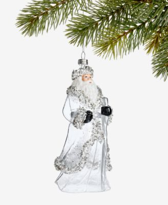 Gilded Glamour Silver Santa Ornament, Macy's Exclusive