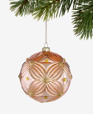Holiday Lane - Glitter Texture Glass Ball Ornament