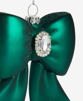 Gilded Glamour Green Glass Bow Ornament, Macy's Exclusive