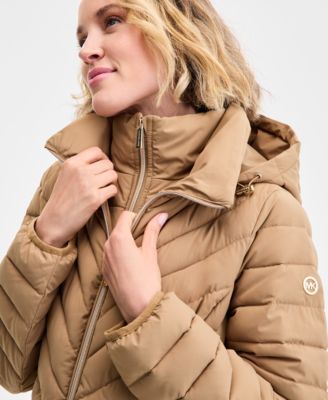 Petite Hooded Bibbed Puffer Coat