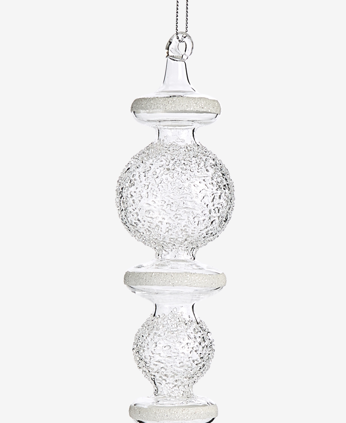 Holiday Lane Iced Delight Glass Bubble Finial Ornament, Macy's Exclusive