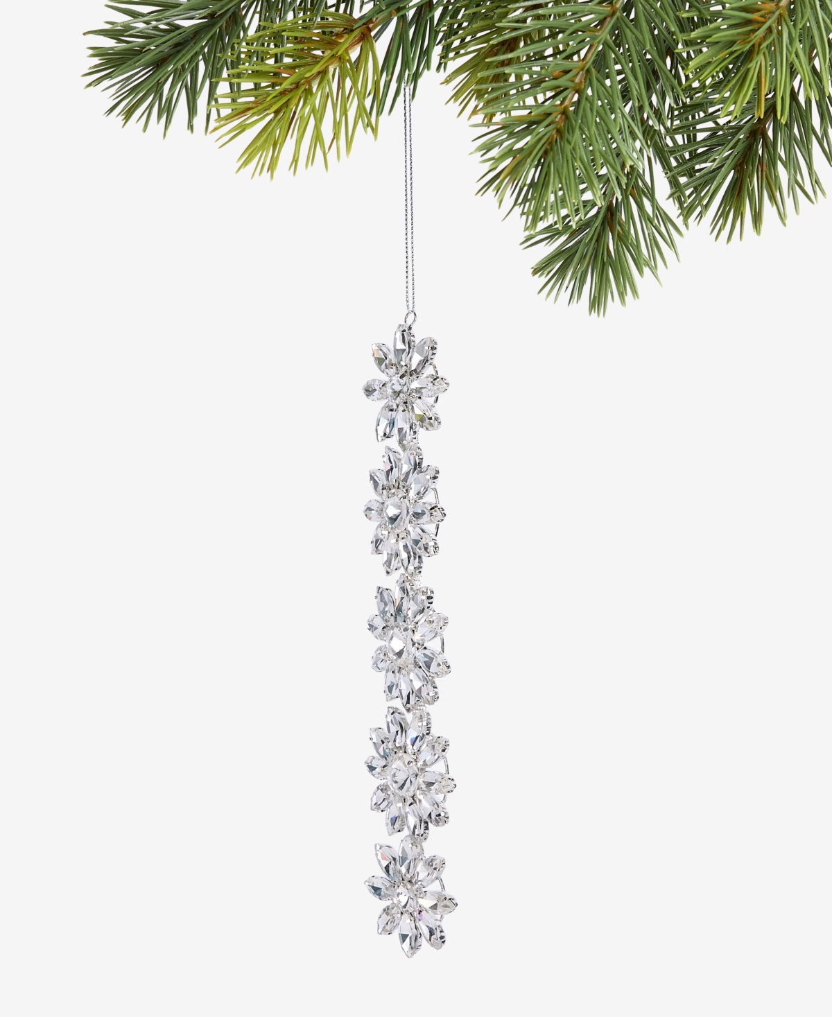 Holiday Lane Jeweled Classics Snowflake Cluster Ornament, Macy's Exclusive In Transparent