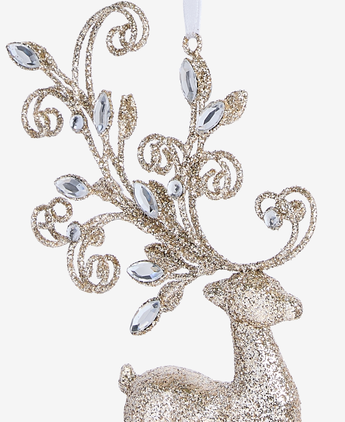 Holiday Lane Jeweled Classics Deer Embellished Ornament, Macy's Exclusive In Silver