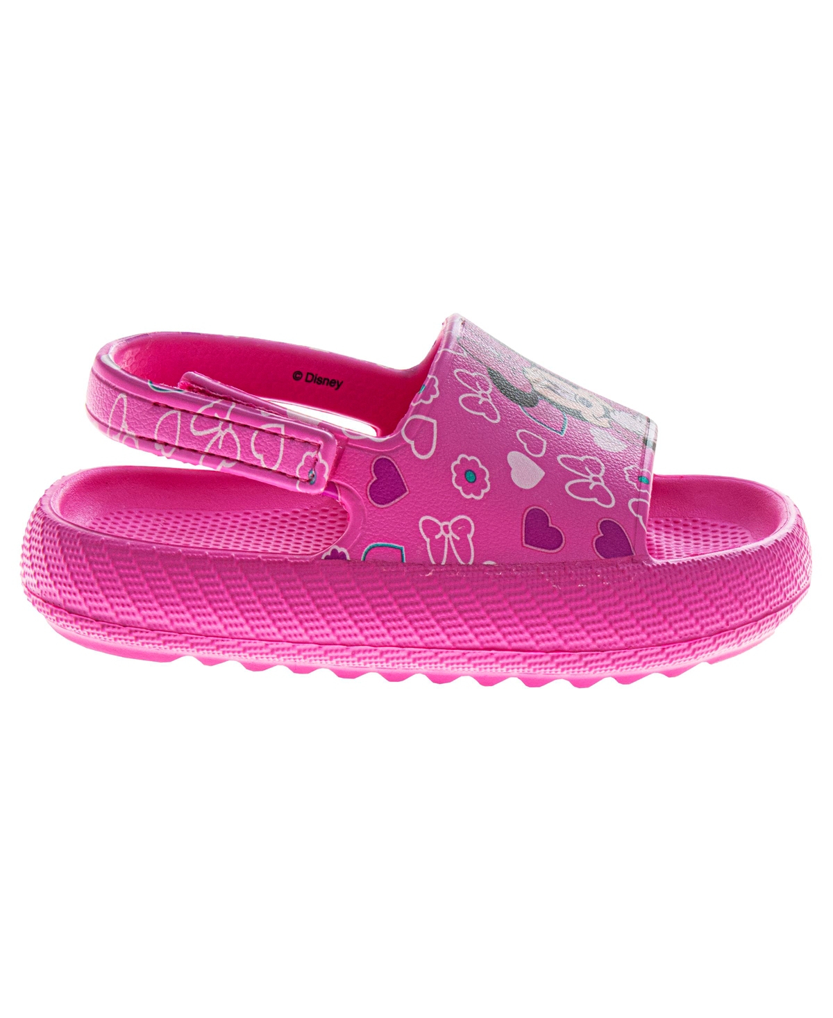 Disney Toddler Girls Minnie Mouse Hook And Loop Backstrap Slides