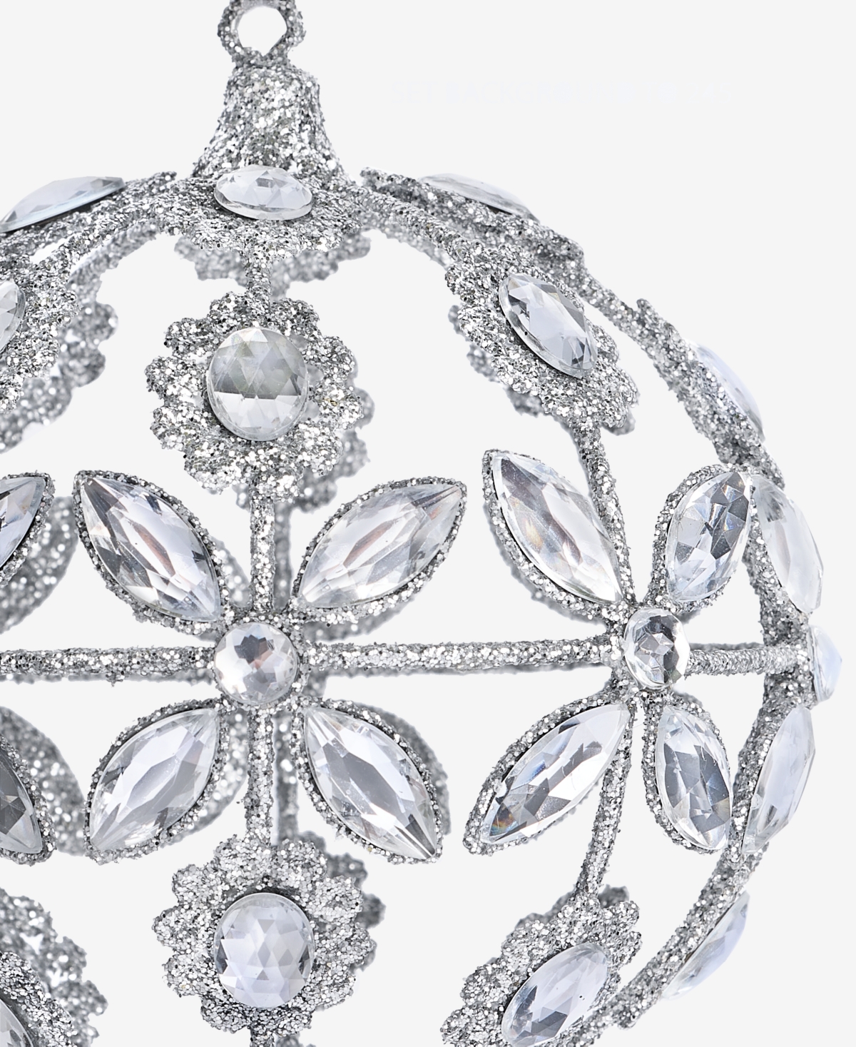 Holiday Lane Jeweled Classics Embellished Ball Ornament, Macy's Exclusive In Transparent