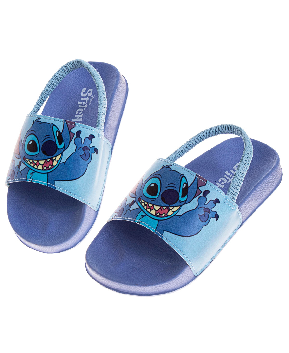 Disney Toddler Girls Stitch Dual Sizes Backstrap Slide Sandals In Blue