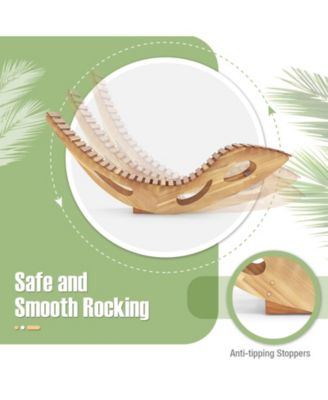 Acacia Wood Patio Rocking Sun Lounger with Ergonomic Curved Seat