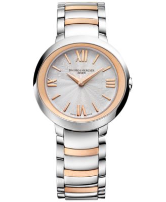 Baume & Mercier - Women's Swiss Promesse Stainless Steel & 18k Rose Gold-Plated Bracelet Watch 30mm M0A10159