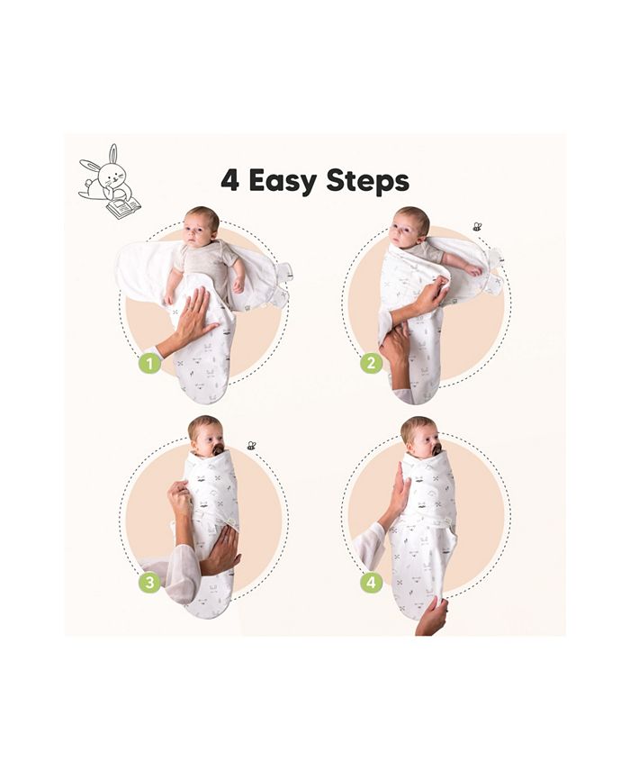 3pk Organic Swaddle Sleep Sacks with Knot Hats, Newborn 0-3 Months - Multi - ONE SIZE