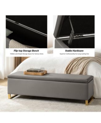Flora Modern 60" Wide Storage Bench with Two Ottomans