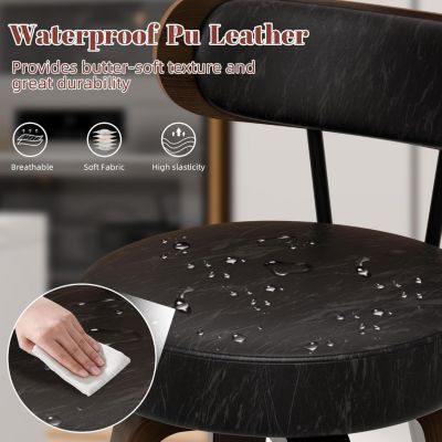 24 inches Bar Stools Set of 3, Modern Counter Height Bar Stools with Wood Back, Boucle Fabric Upholstered Barstools for Home, Cafe