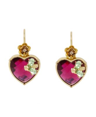 Faux Stone Heart Critter Dangle Earrings