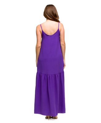Women's Lightweight Spaghetti Strap Pocket Maxi Dress